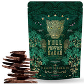 Full Power Cacao front packaging showing brand and ceremonial cacao benefits