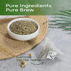 FullChea dried chanca piedra leaves top view showing texture and single-ingredient quality benefit