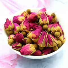 FullChea close-up of dried rose bud texture highlighting natural fragrance