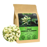 FullChea front packaging showing 3oz jasmine buds and clear storage pouch benefit freshness