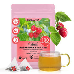 FullChea front packaging showing 100-count tea bags and branding benefit convenience