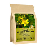 FullChea front packaging showing 50-count St. John's Wort tea, clear ingredient focus and benefit