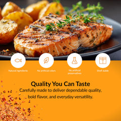 Fulton Fish Market seasoning on cedar plank salmon creating smoky-sweet bark