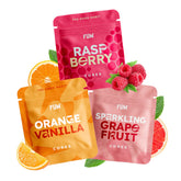 FÜM front packaging showing three citrus core types and month supply benefit