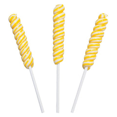 Fun Express single lollipop beside a ruler demonstrating compact size for small hands