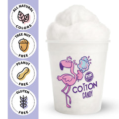 Fun Sweets close-up of fluffy white cotton candy fibers showing airy texture and melt-in-mouth appeal