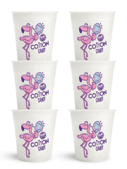 Fun Sweets front packaging showing six white vanilla cotton candy tubs and clean display benefit