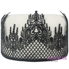FUNSHOWCASE shaped black lace into a fondant bow demonstrating pliability and decorative benefit