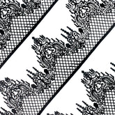 FUNSHOWCASE front view of black edible lace pack showing 10 pieces and length benefit