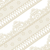 FUNSHOWCASE packaging showing ten ivory daisy lace strips and product benefits