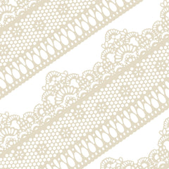 FUNSHOWCASE packaging showing ten ivory daisy lace strips and product benefits