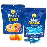 FUNTASTY front packaging showing both gummy sharks and peach rings, ideal for gifting