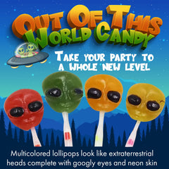 Fusion Select close-up of lollipop texture and alien face benefit colorful novelty detail