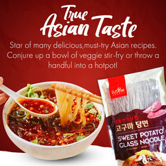 Fusion Select close-up of dry glass noodles texture and translucent strands