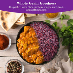 Fusion Select close-up of purple rice kernels highlighting texture