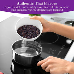 Fusion Select cooked Riceberry on plate offering vibrant color appeal