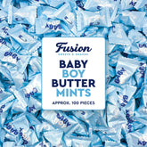 Fusion Sweets And Snacks front packaging showing blue foil mints and count, convenient for events