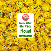 Fusion Sweets And Snacks front packaging showing 1 pound bag and lemon candy benefits