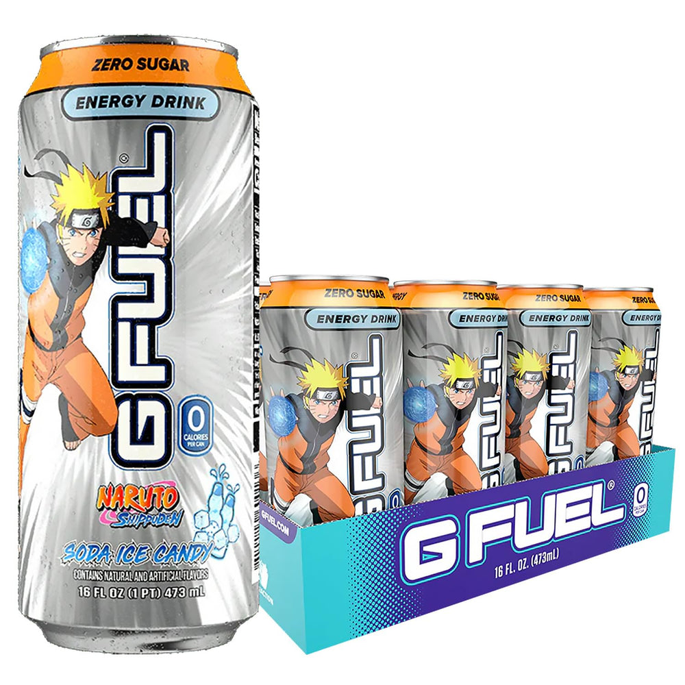 G Fuel front can showing Naruto branding and lemon lime flavor benefit focus