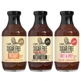 G Hughes front packaging showing three bottles and clear flavor variety benefit