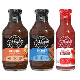 G Hughes front packaging three bottles showing product variety and convenience