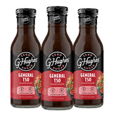 G Hughes front packaging showing three 12 oz bottles and clear branding benefit: pantry-ready flavor