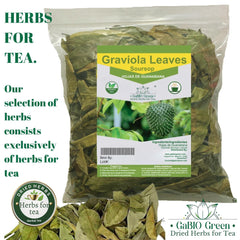Gabio Green loose soursop leaves close-up showing texture and freshness