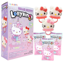 Galerie Hello Kitty front packaging showing box of 18 rings and colorful design benefits easy gifting