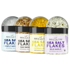 Galil Sea La Vie front packaging showing four flavored finishing salt jars for gifting