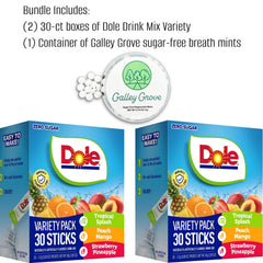 Galley Grove Dole single-serve packets spread displaying 60 packets convenience