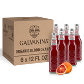 Galvanina bottle front packaging showing organic blood orange branding and premium look