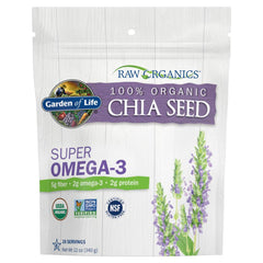 Garden of Life pouch front view showing product and organic label for pantry convenience