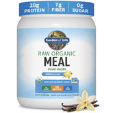 Garden of Life front packaging showing vanilla meal replacement benefits