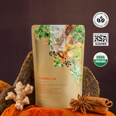Gardenika brewed cup of tea steaming to show rich color and aroma benefits