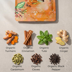 Gardenika loose-leaf blend close-up showing fresh spices and aroma