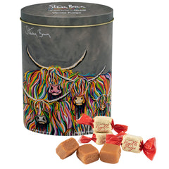 Gardiners of Scotland front tin with Steven Brown artwork, ideal gift presentation