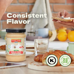 Garland Food garlic paste on spoon showing smooth texture and easy measuring