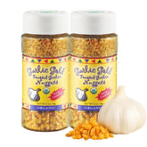 Garlic Gold front packaging showing two jars and organic badge for convenience