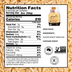 Garofalo close-up of raw orzo grains highlighting texture and sauce grip