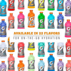 Gatorade bottle closeup label highlighting electrolytes and flavor name