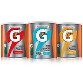 Gatorade front packaging showing three 51oz canisters and clear product benefit