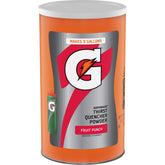 Gatorade fruit punch front packaging showing volume and brand benefit