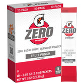 Gatorade G Zero front packet showing brand and fruit punch label for portable hydration