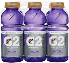 Gatorade G2 front bottle showing grape label and easy-grip design for quick hydration