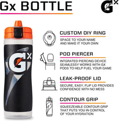Gatorade Gx marble neon flip cap detail demonstrating leak-resistant drinking convenience