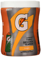 Gatorade orange canister front showing label and capacity for easy identification and convenience