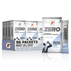 Gatorade Glacier Cherry front packaging showing 96-stick bulk supply and brand