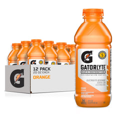 Gatorlyte front packaging showing orange bottles, brand hydration convenience