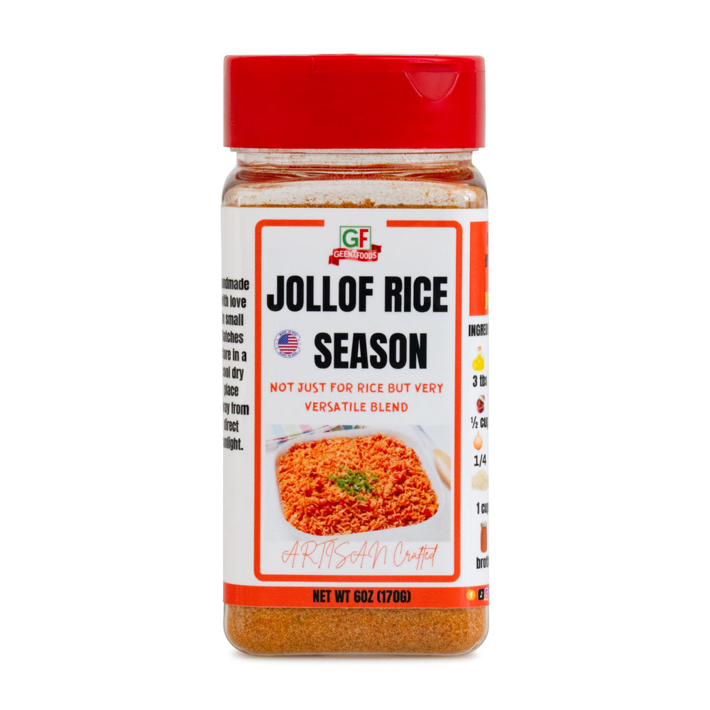 Geenafoods jar front packaging showing branding and premium seasoning benefit