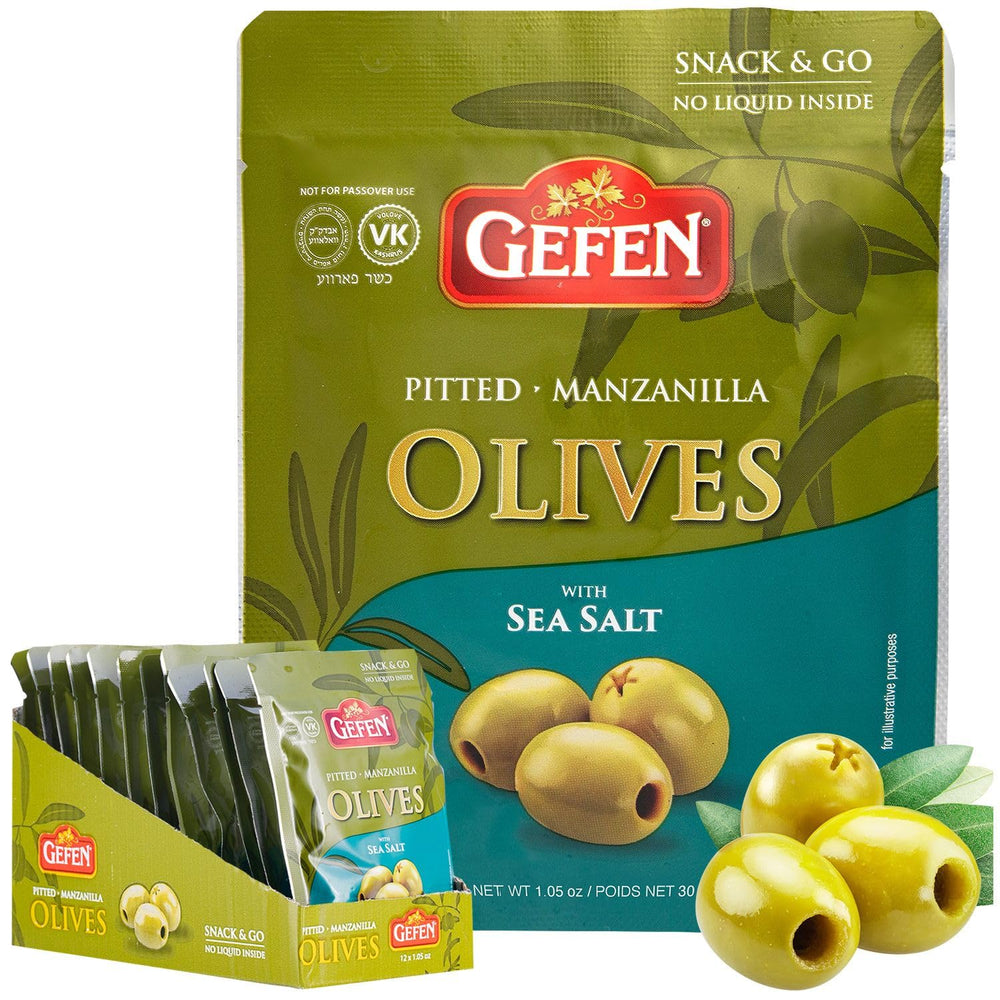 Gefen front packaging showing 1 oz pouch and sea salt flavor benefit convenience